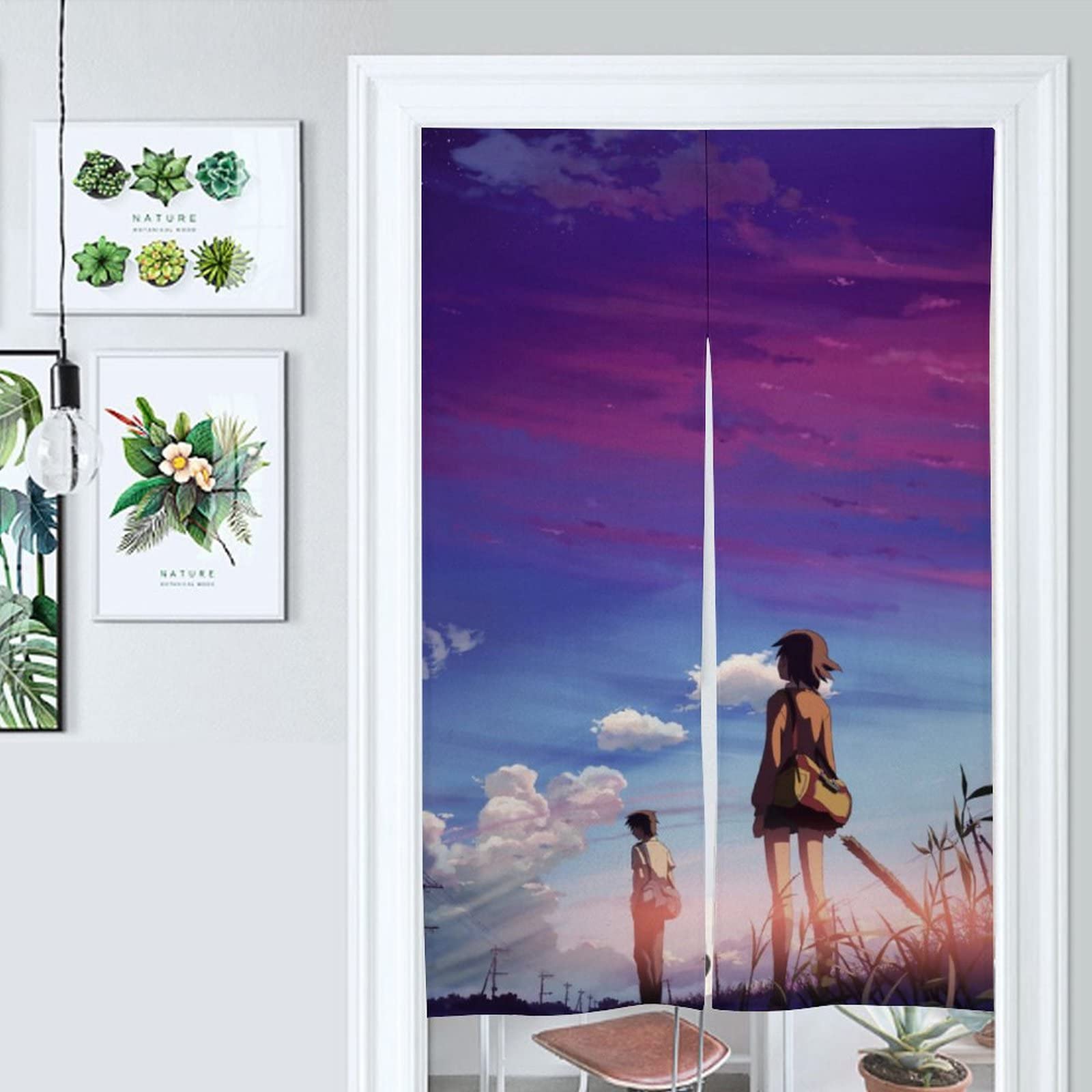 Amazon｜のれん 遠野貴樹と篠原明里 秒速5センチメートル【麻布製 遮光