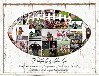 Personalized American Football Photo Collage Canvas Poster American Football Player Gift Coach Gift Motivational Home Office Decor