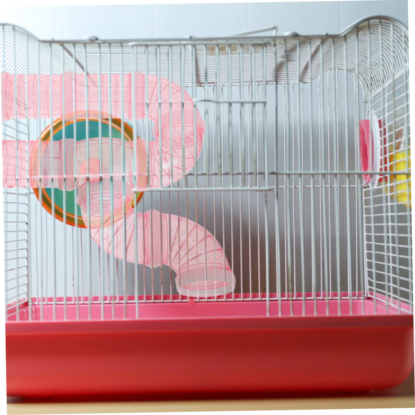 Modulo Labirinto Fai da Te per Criceti Tubo in Plastica Robusto Set 12 Pezzi Accessori per Gabbia Espande Habitat Gioco per Piccoli Animali Rosa