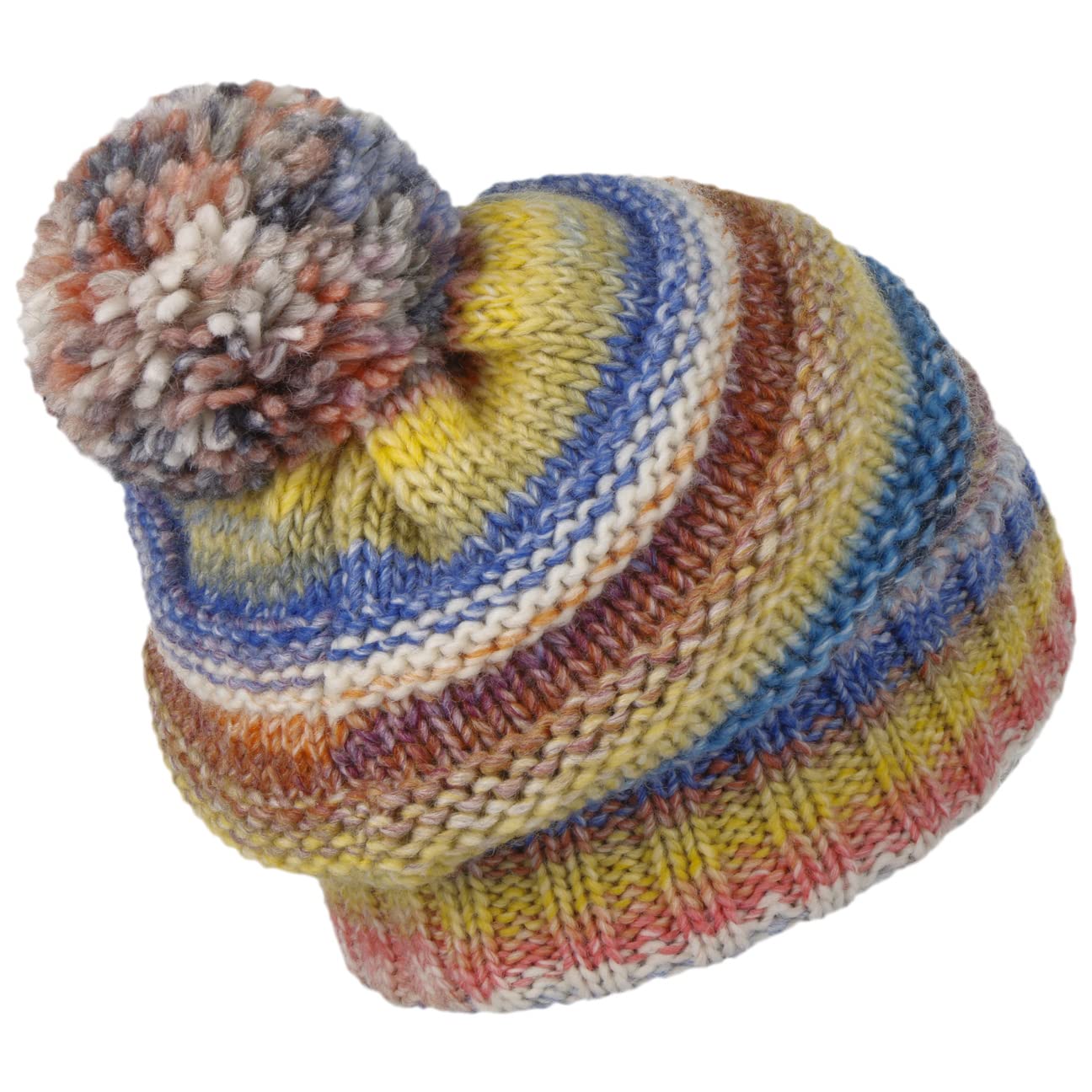 LIERYS Fauske Berretto con Pompon Berretto a Maglia Lana Vergine Made in Germany Unisex Autunno Inverno