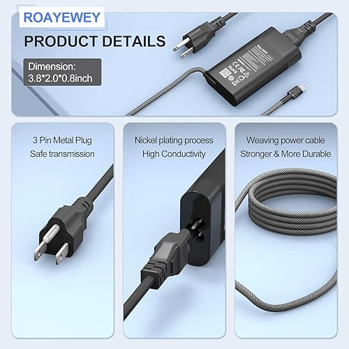 Miniatura 5 de Nuevo Cargador USB C Delgado de 65W Compatible con HP Spectre X360 14 2 en 1, Elitebook x360, Pavilion Envy Elite x2 Adaptador de Corriente