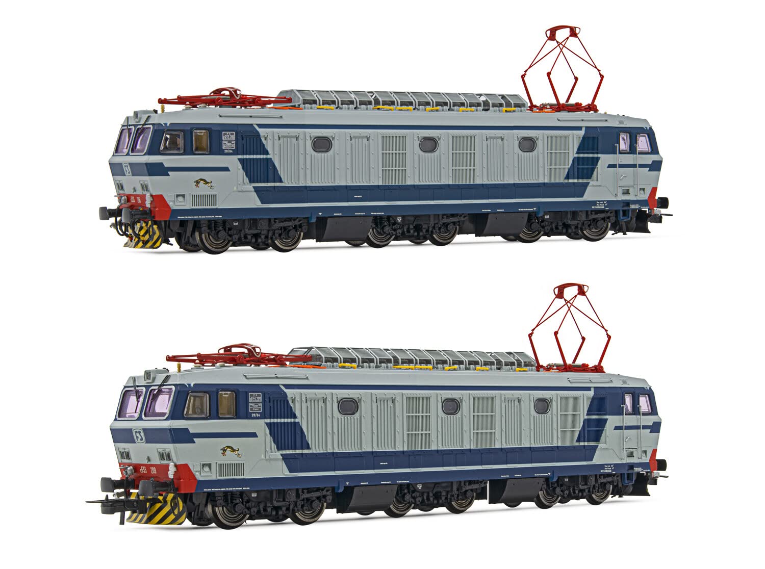 Rivarossi - FS, confezione da 2 locomotive elettriche serie E.633 200, livrea blu/grigia, ep. IV-V