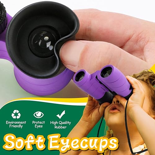 Miniatura 2 de Scotamalone Binoculares para niños reales con brújula juguete de 8 x 21 pulgadas regalo binoculares reales para niños de 3 a 12 años telescopio de