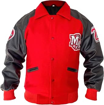 MJ Mickey-Mouse Wool & Synthetic Leather Varsity Jacket for men