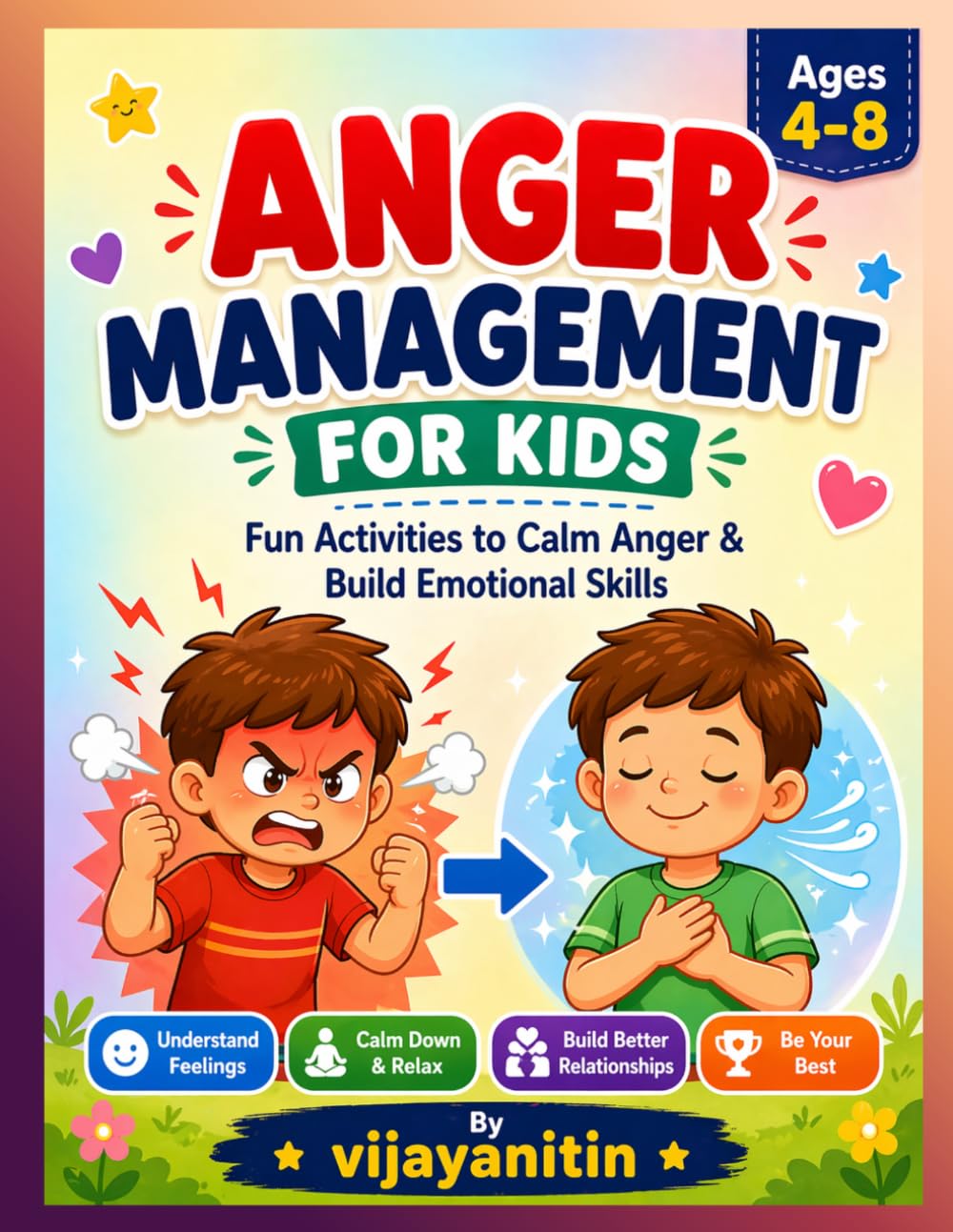 ANGER MANAGEMENT FOR KIDS AGES 4–8: Fun Activities to Calm Anger & Build Emotional Skills