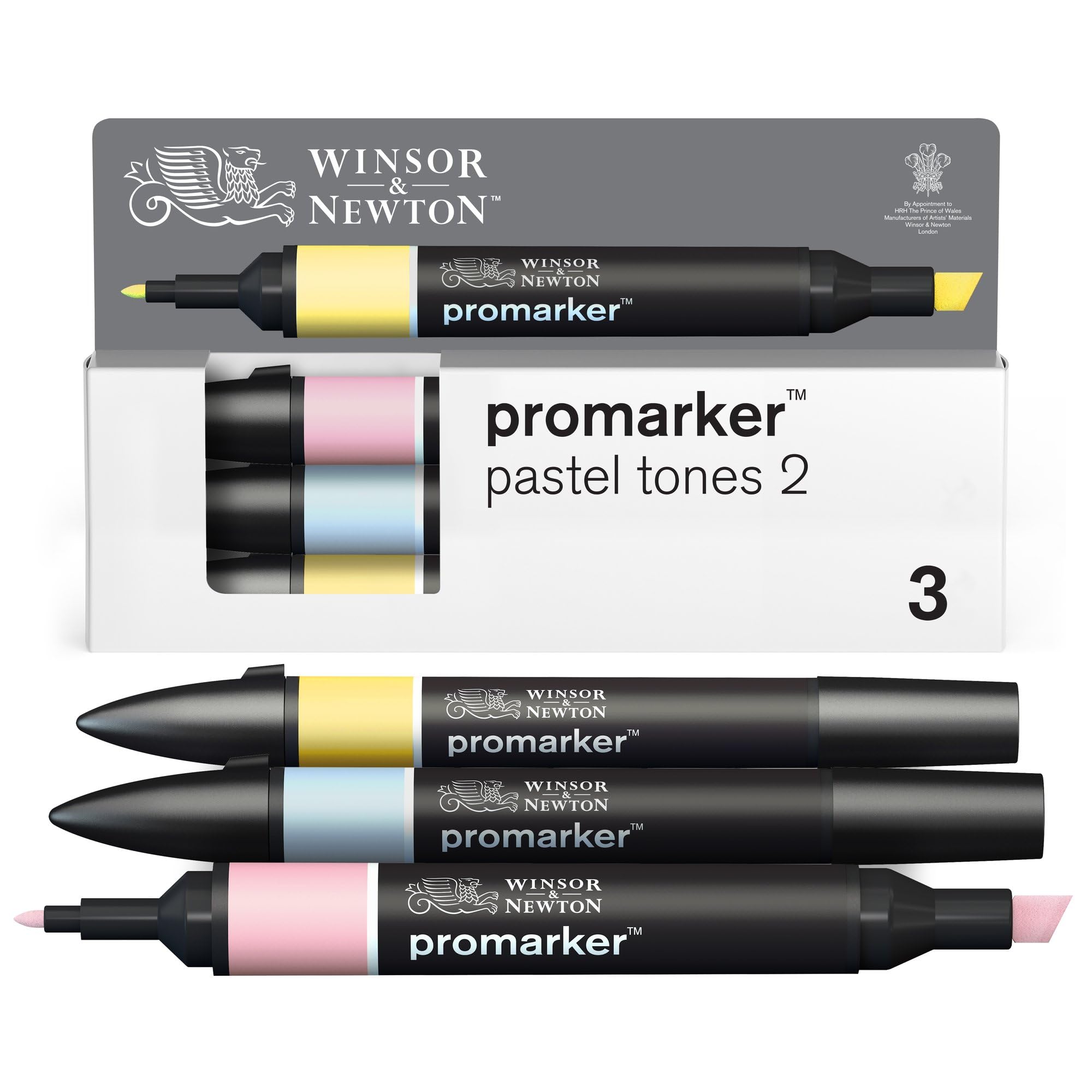 Winsor & Newton Multicoloured Pastel Tones 2 Promarkers 3 Pack