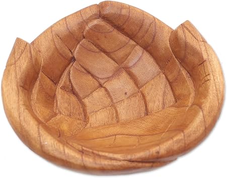NOVICA Handcarved Wood Catchall Brown | Decor Accessories Catchalls Trays | Artisan Crafted | Natural Root | Vintage Rustic Display | Indonesia Welcoming Hands 2.8" H x 7.75" W x 7.75" D