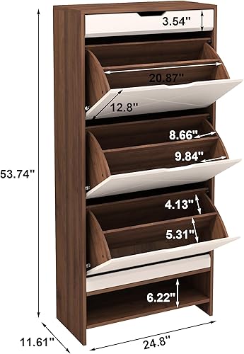 Miniatura 3 de Moderno estante de almacenamiento para zapatos, mesa consola independiente con 2 cajones de almacenamiento para vestíbulo, sala de estar, entrada,