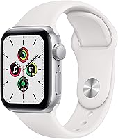 Renewed Apple Watch SE GPS 40mm Silver Aluminum White Sport Band - Fitness Tracker & Health Monitor