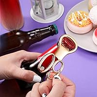 Vista 3 de Boao 50 unidades de abrebotellas de cumpleaños, recuerdos de fiesta, recuerdos de cumpleaños, aniversario de boda para invitados, abridor de Dorado