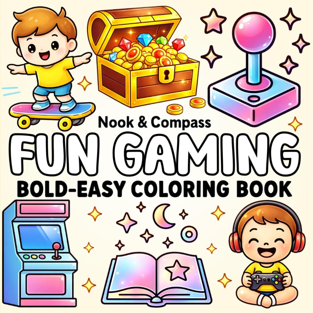 Fun Gaming! Bold & Easy Coloring Book For All Ages