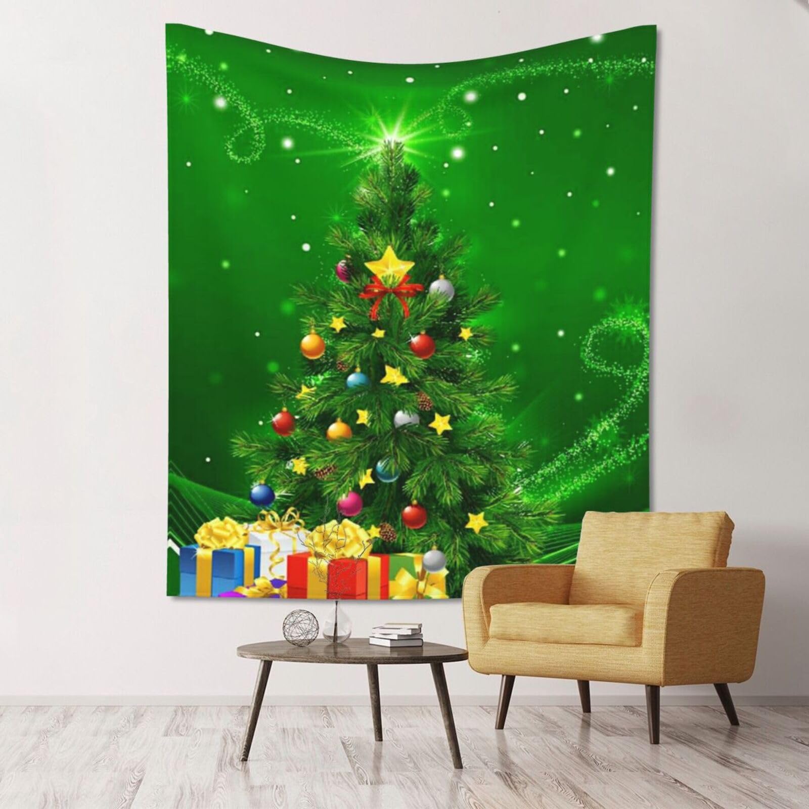 WKSGDSG Large Wall Hanging, Machine Washable Tapestry For Dorm Room, Christmas Trees, Lightweight Polyester Wall Art For Bedroom Living Room, 152x130cm