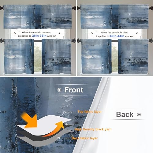 Miniatura 776 de Cenefas de cocina modernas con patrón de cobre marrón dorado para ventanas, cenefas opacas abstractas de marcas de arañazos y cortinas opacas