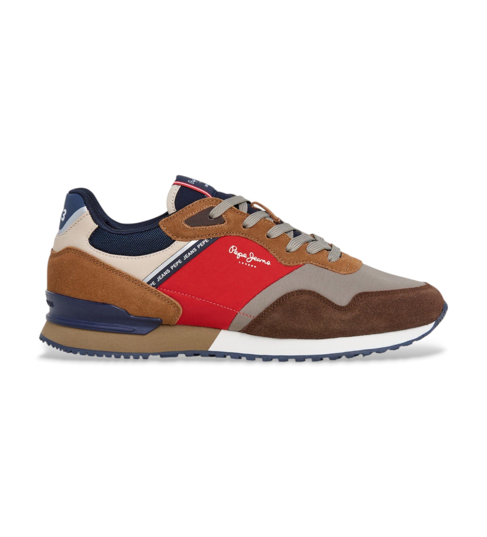 Pepe Jeans Men's London Mood M Sneak, Brown Dark Brown, 6 UK