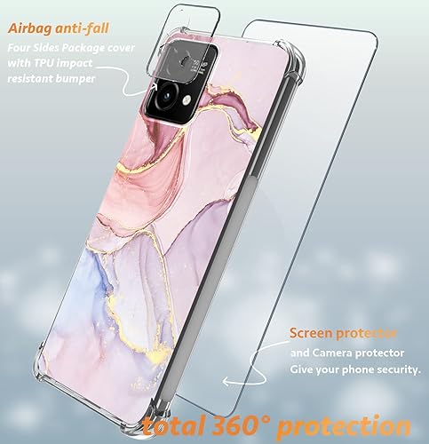 Miniatura 2 de CLATUK Funda para Moto G Stylus 5G 2023 con protector de pantalla + protector de lente de cámara, mármol delgado + protección anticaídas y a prueba