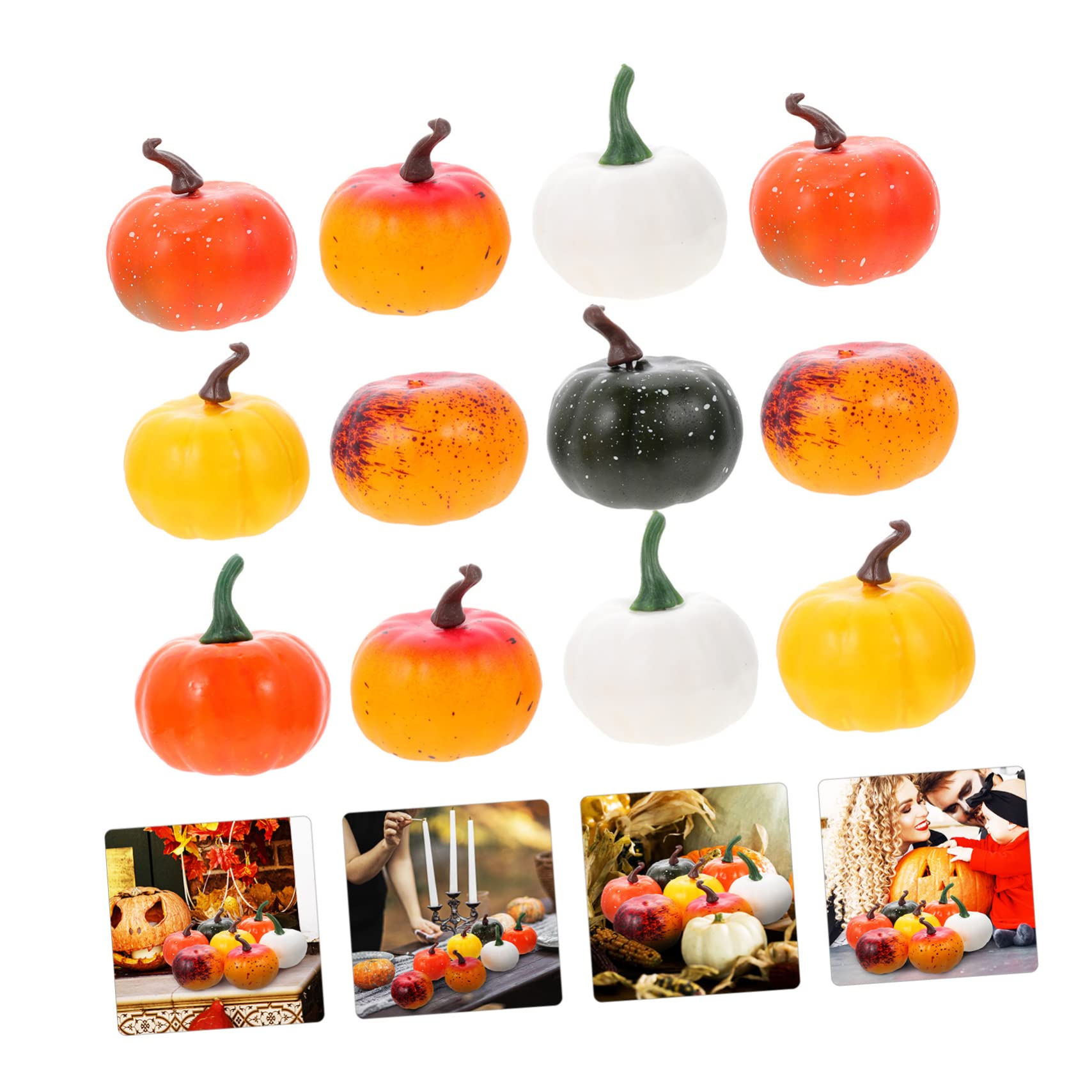 Zerodeko 5 Set Zucca Artificiale Forniture Per La Fotografia Di Halloween Mini Zucche Finte Zucca Di Schiuma Di Halloween Falso Oggetti Di Scena Fotografici Schiuma 12 Pezzi * 5