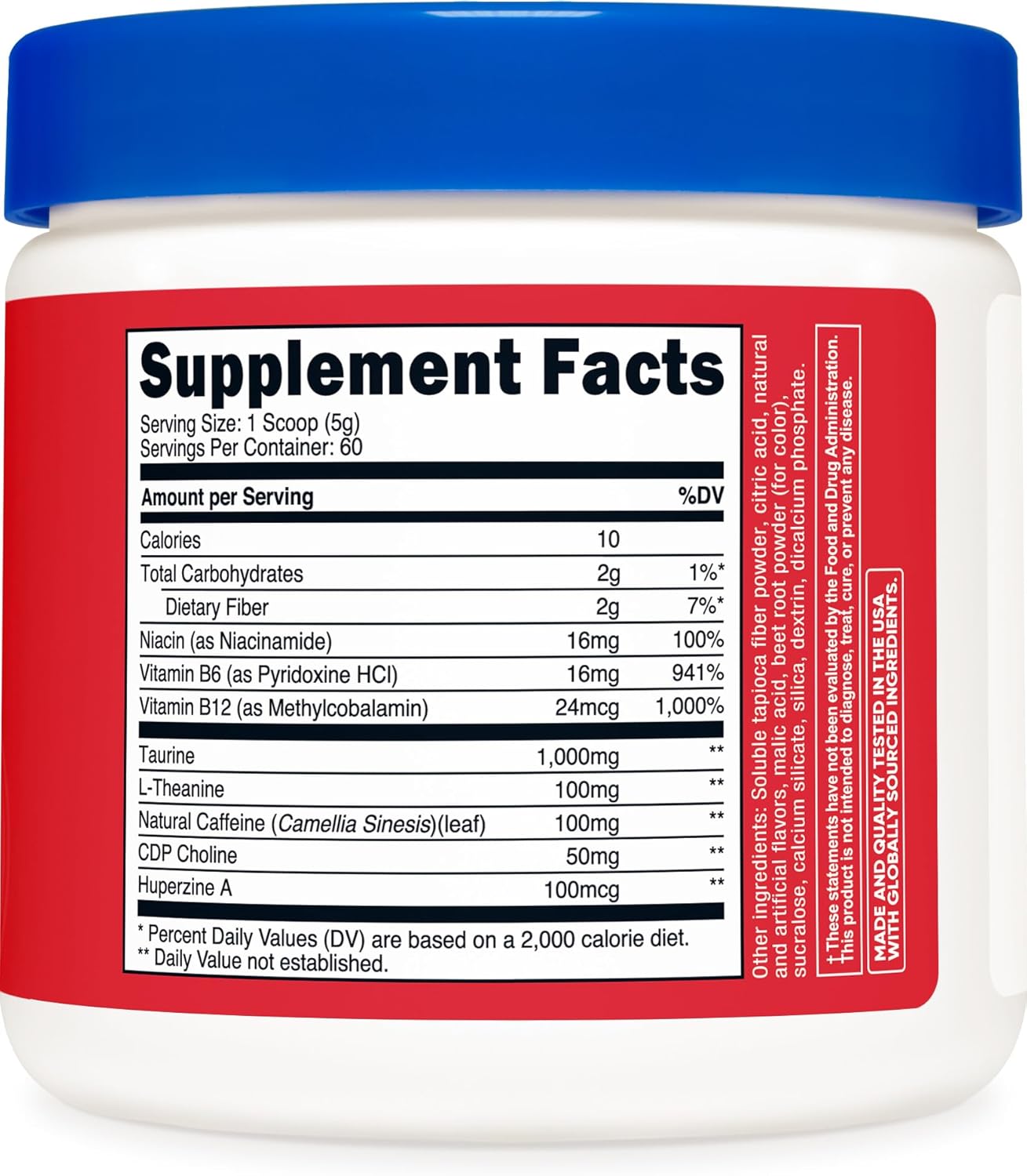 Nutricost Energy Complex (Fruit Punch) (60 Servings) - Clean Energy Powder, 300g Dietary Supplement - Image 5