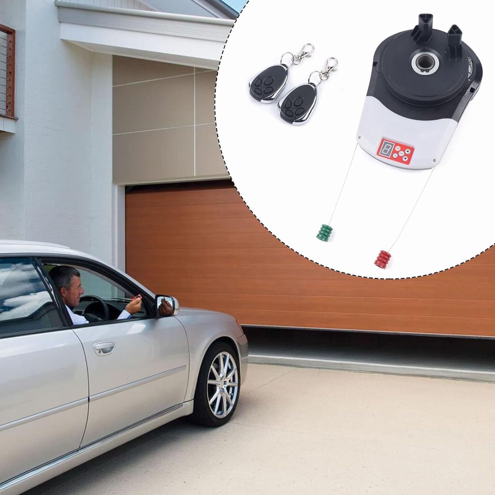 Automatyczny silnik do drzwi garażowych z pilotem zdalnego sterowania, 24 V DC, do użytku mieszkalnego i komercyjnego, idealny do magazynów, sklepów, stodół i gospodarstw rolnych
