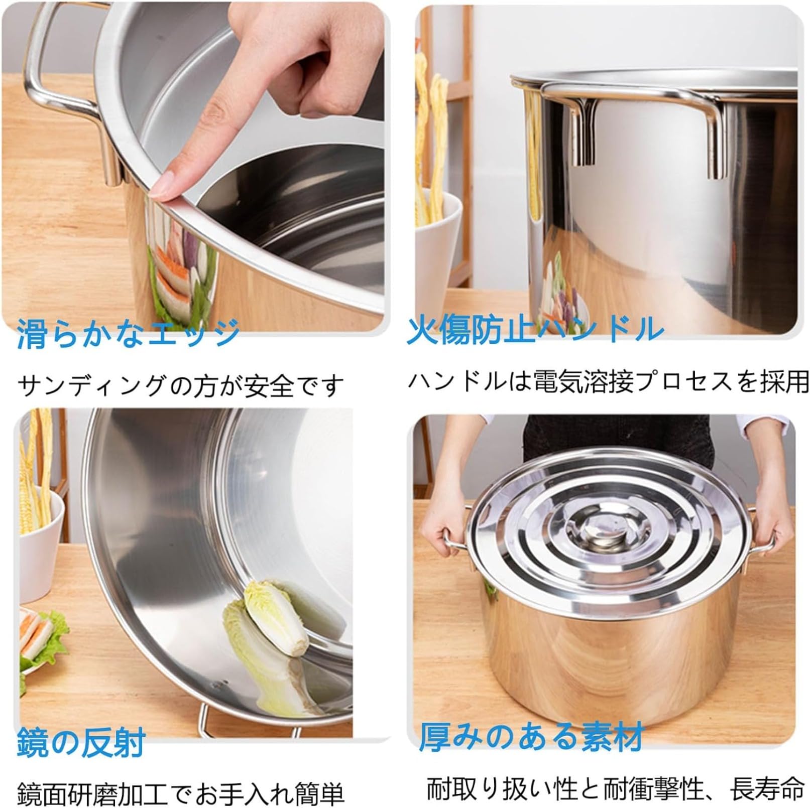 Amazon｜業務用店舗用 そばゆで釜 茹麺鍋セット リング付 ザル付