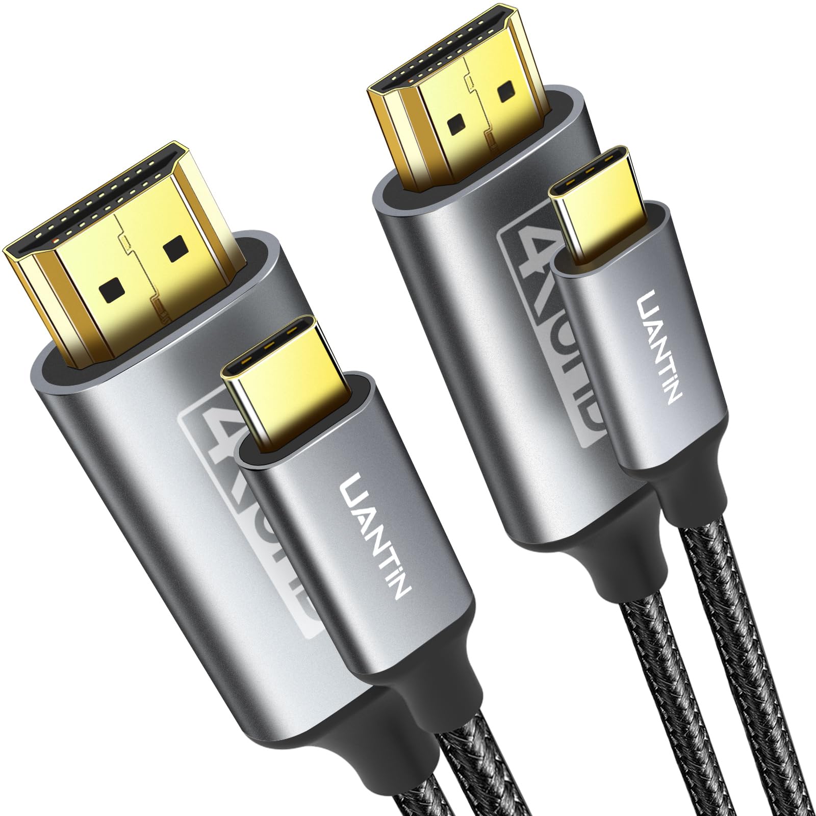 UANTIN USB C to HDMI Cable 6Ft | 4K High-Speed USB 3.1 Type-C to HDMI Cord [Thunderbolt 3/4/5 Compatible] with MacBook, Galaxy S9 to S24, iPhone 15/16, iPad Pro, iMac, Surface — view 12