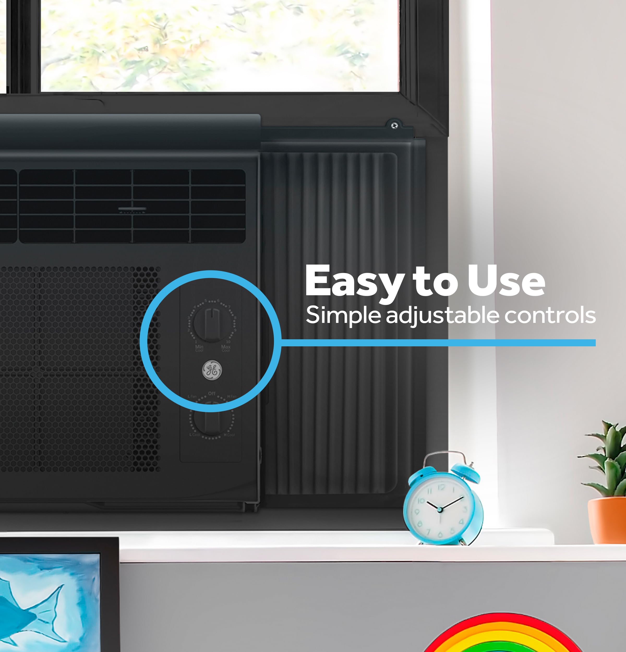 Amazon | GE 窓用エアコンユニット 5,000BTU 最大150平方フィートの