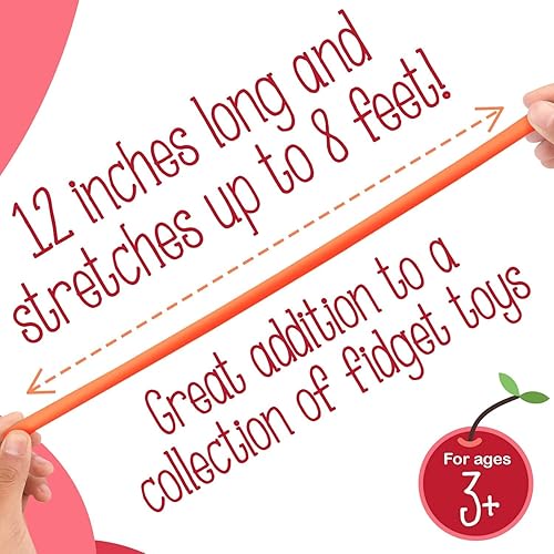 Miniatura 3 de Impresa Paquete de 5 juguetes elásticos para ansiedad, fideos de mono perfumados dulces, fideos sensoriales multicolores, cuerda elástica para
