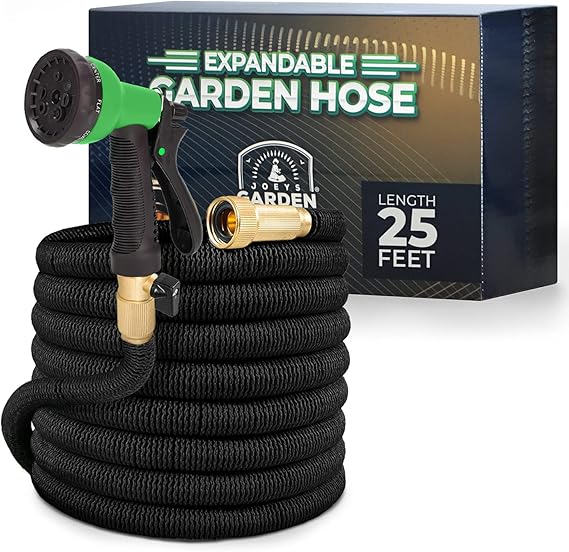 Joeys Garden Expandable Garden Hose with 8 Function Hose Nozzle