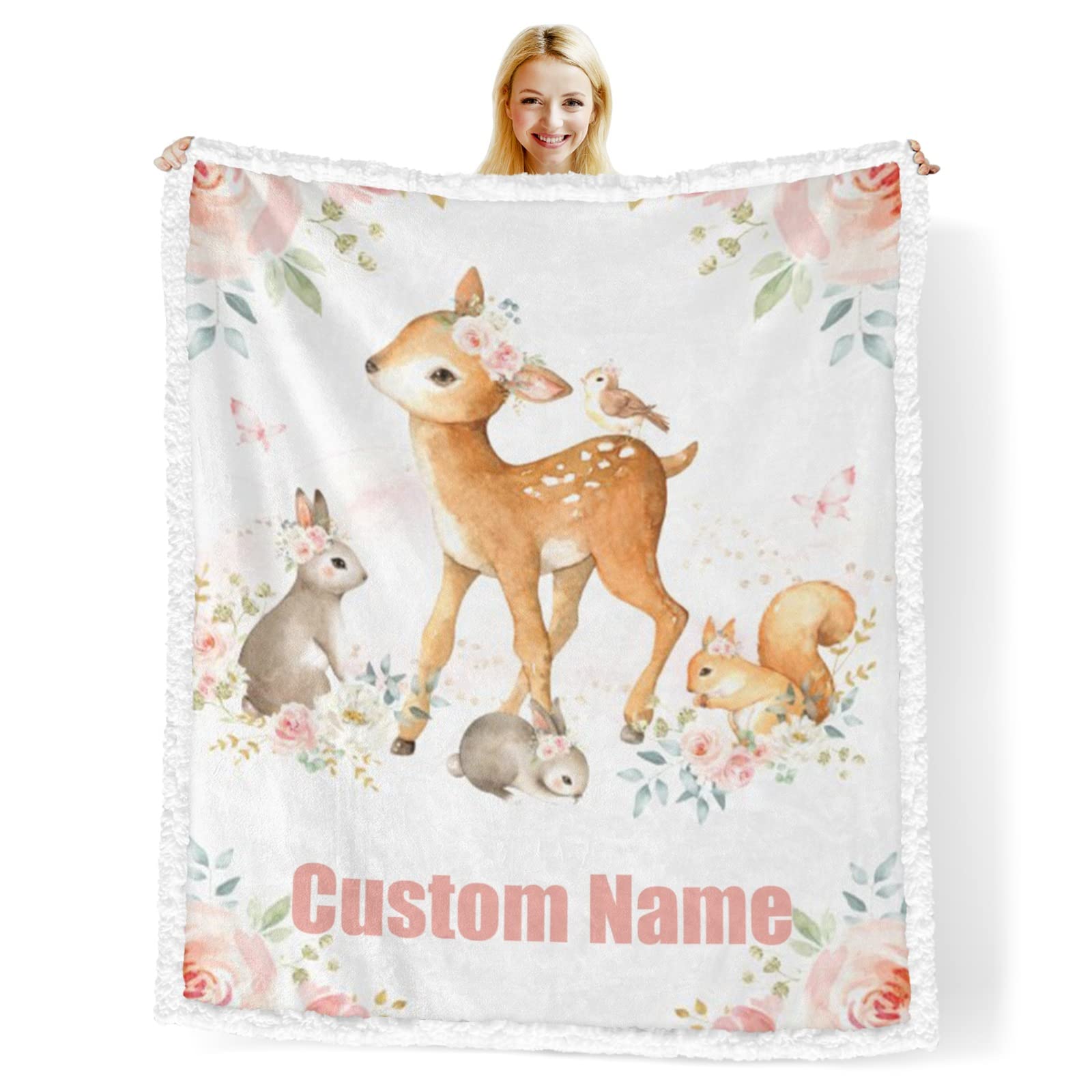 bonim Customized Baby Blankets for Girls Personalized Baby Blanket  Personalized Baby Blanket with Name Best Gift for Baby Custom Throw Blanket