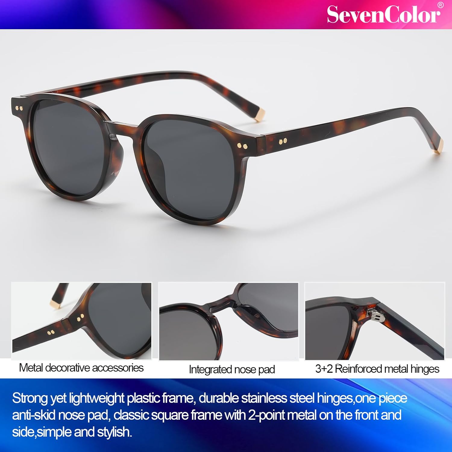 Fashion Polarized Square Sunglasses for Women Men Trendy Small Square Sun Glasses Vintage Shades - Image 6