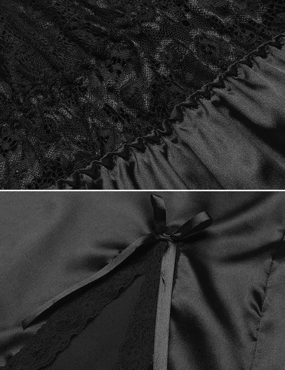 Nuisettes Et Deshabillés Ensembles De Lingerie Femme Satin Dentelle Vêtements De Nuit Homewear Vêtements De Nuit Pour Femmes Sexy Soie Nuisette Chemise Sexy Patchwork G-String Avec Chemise De Nui