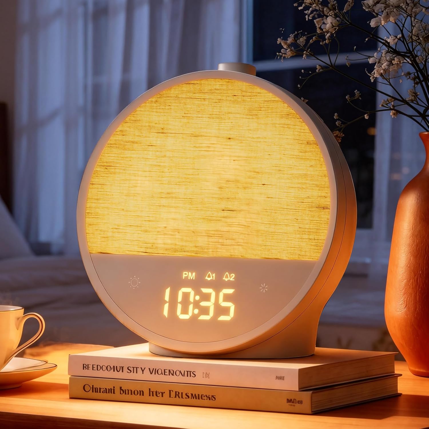 Vivilumens Sunrise Alarm Clock, Gentle Wake-Up Light & Sound Machine, Dual Alarms for Heavy Sleepers Adults, Natural Sounds, RGB Mood Light, Dimmable Bedside Night Lamp Ideal for Bedroom & Gifts