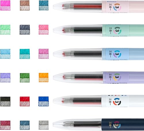 Miniatura 3 de Bolígrafos de gel retráctiles 3 en 1, punta fina de 0.020 in, escritura suave, tinta de gel, bolígrafos multicolor para planificador de diario, 6