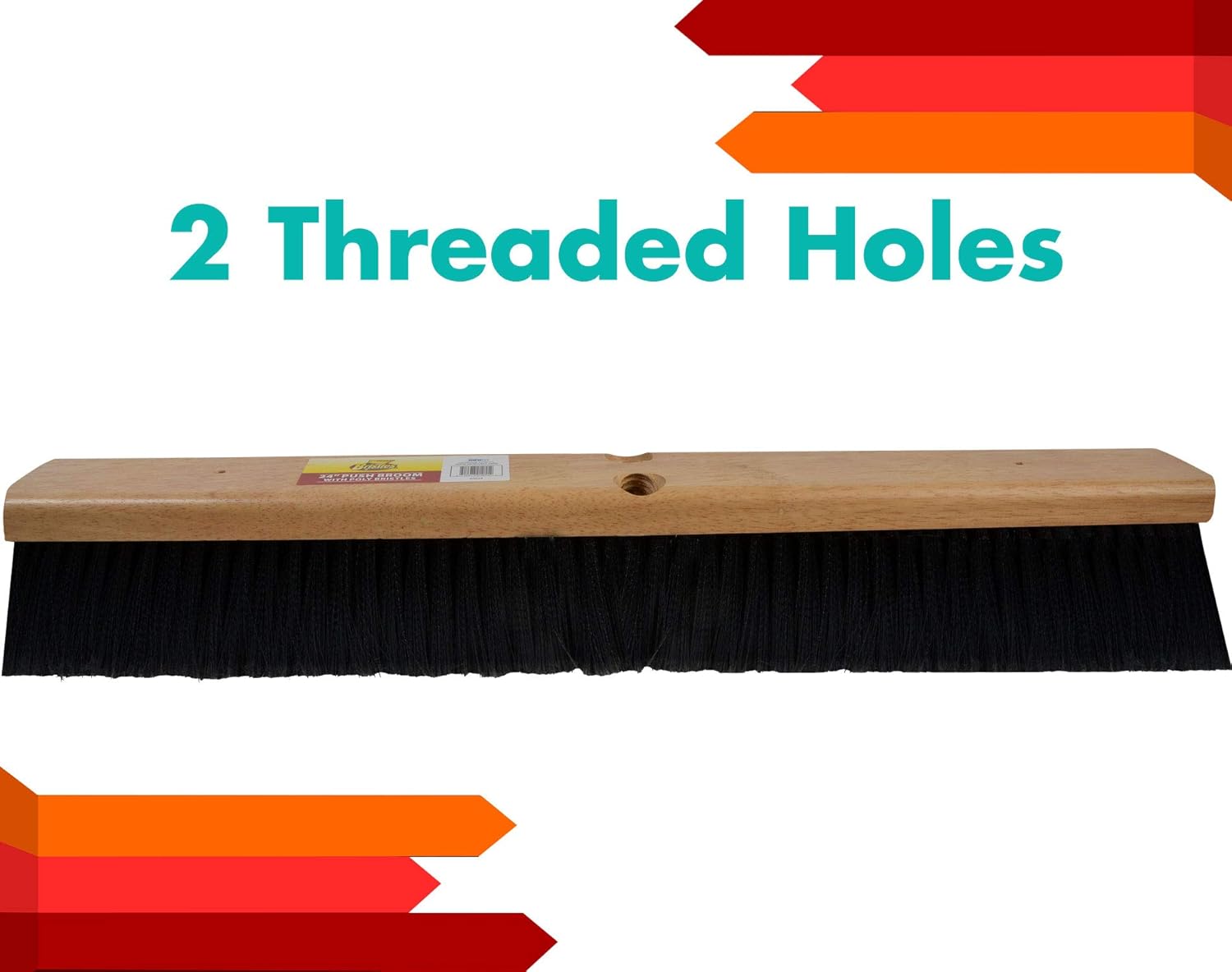 Bristles 4036 36” Indoor Push Broom Head – Heavy Duty Hardwood Block, Flagged Polypropylene Fiber, Brown : Health & Household