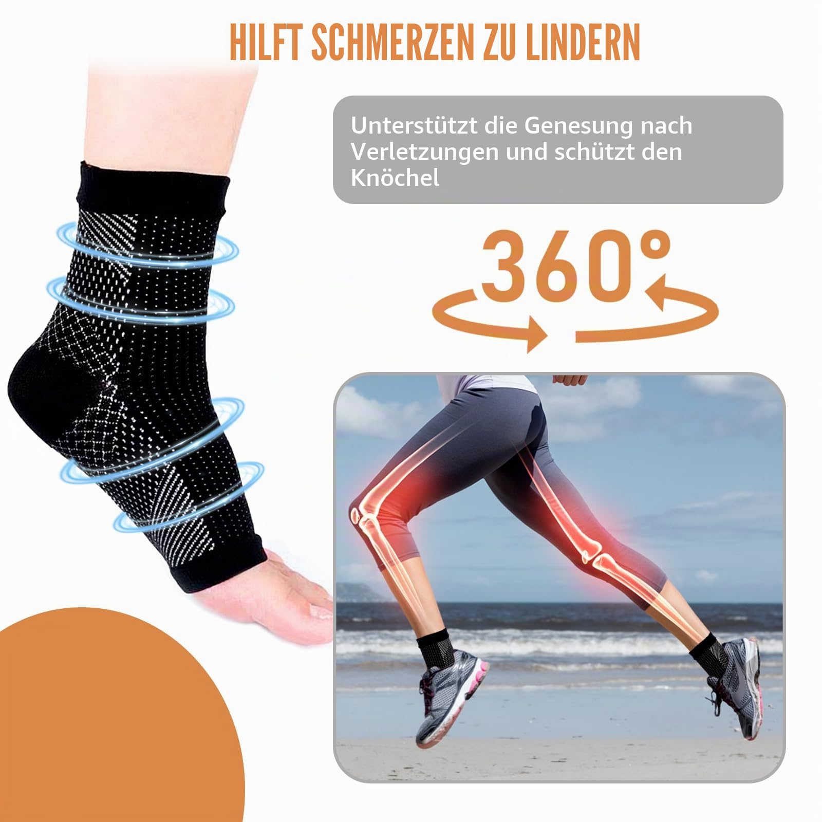 4 Paar Neuropathie Soothe Kompressionssocken Herren, Kompressionsstrümpfe Damen, Orthopädische Compression Socks mit Offener Zehe, Sprunggelenkbandage für Plantarfasziitis Gelenkschmerzen,L/XL