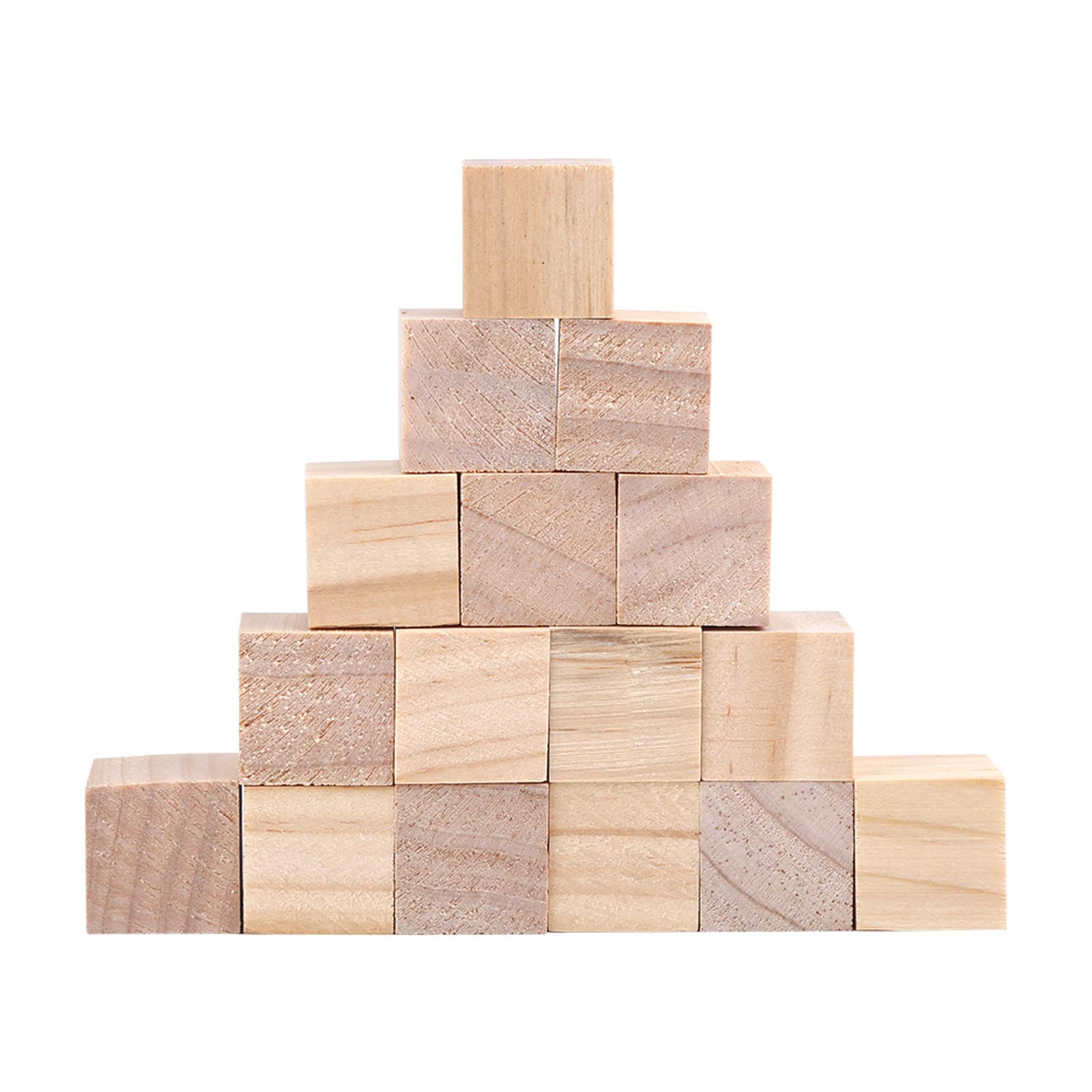 Generic Natural Wood Cubes for DIY Crafts Non- Kids Toys for Home Decor, Solid and Durable, 50Pcs Square Wooden Blocks for Handmade Woodcrafts, Crafters and Artists (20mm (20 Pieces))