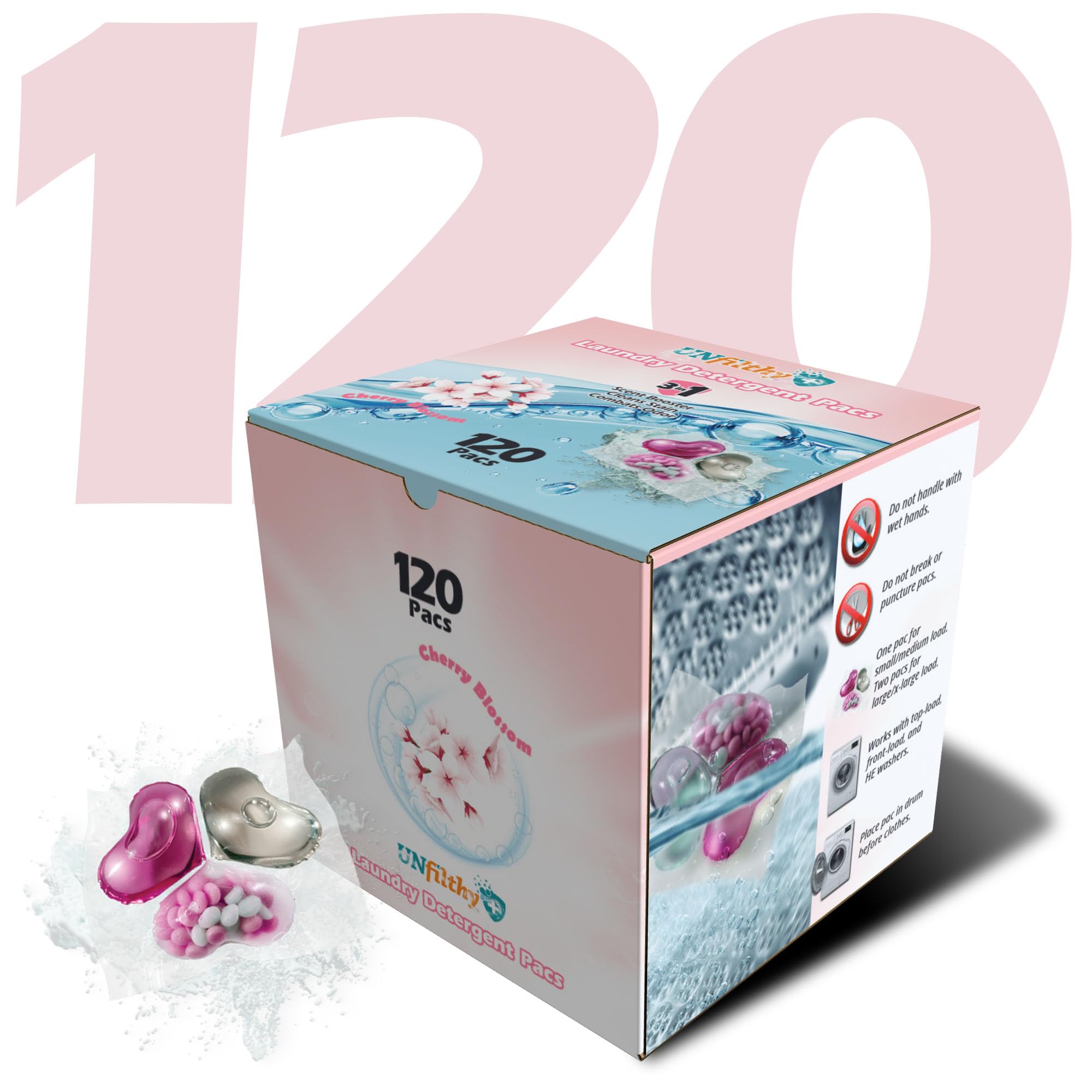 Amazon.com: UNfilthy Concentrated Cherry Blossom Laundry Pacs (120