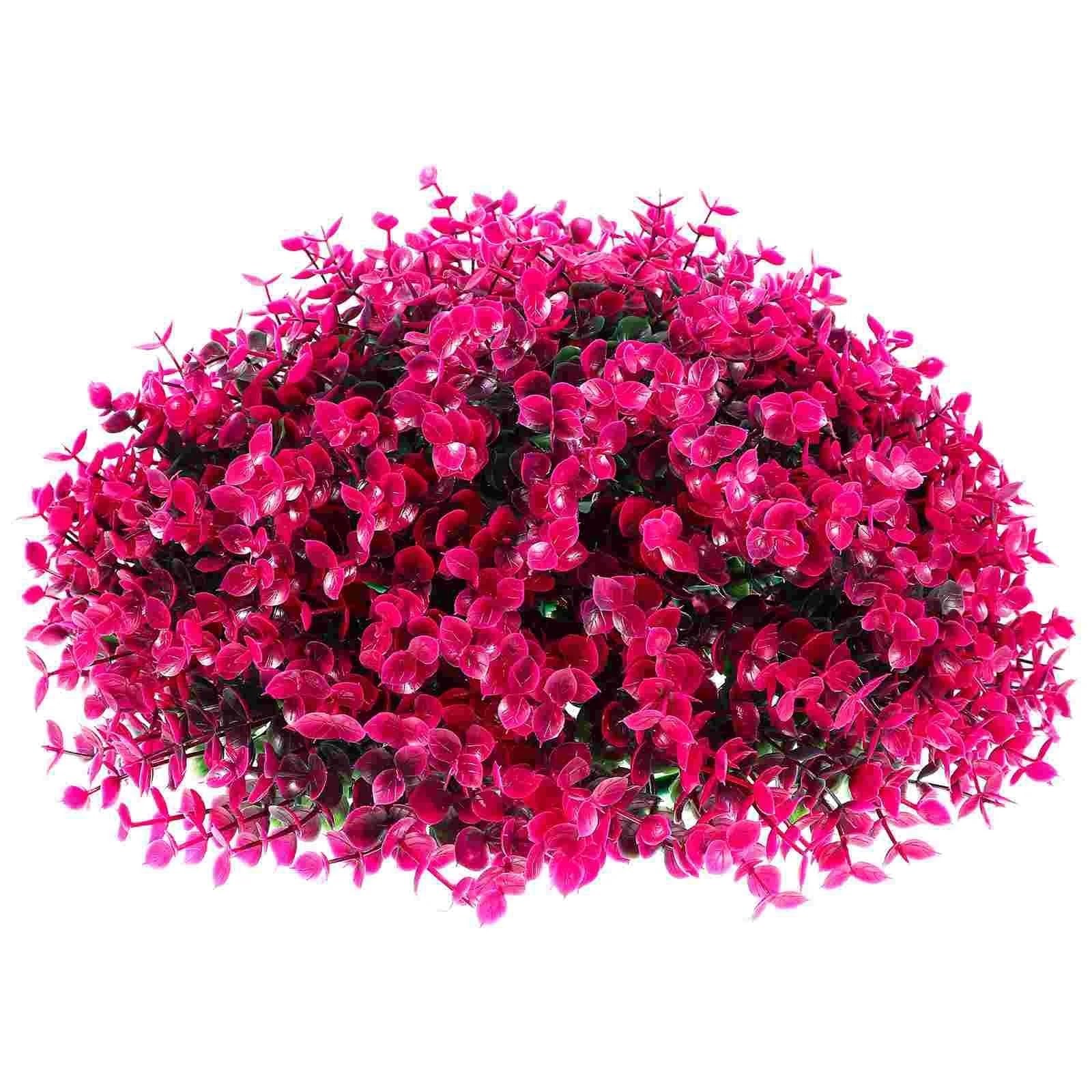 YUPLIODSX Artificial Topiary Balls Grass Ball Decorative Fake Plant Pendant Decorate Realistic Artificial Topiary Plastic DIY Ornament(Rose Red)