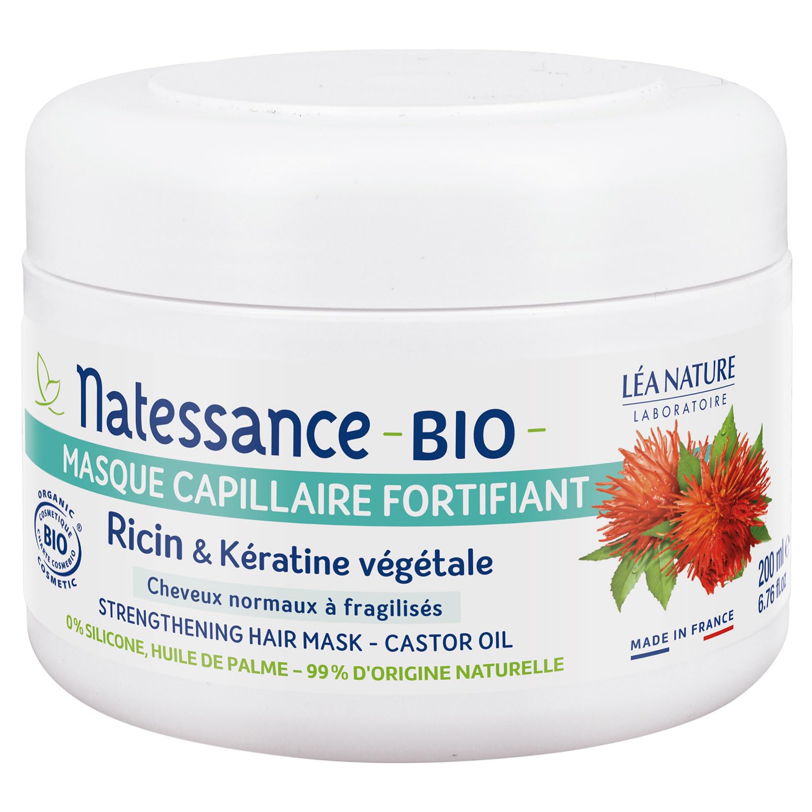 Natessance Strengthening Castor Oil & Vegetable Keratin Hair Mask 200ml