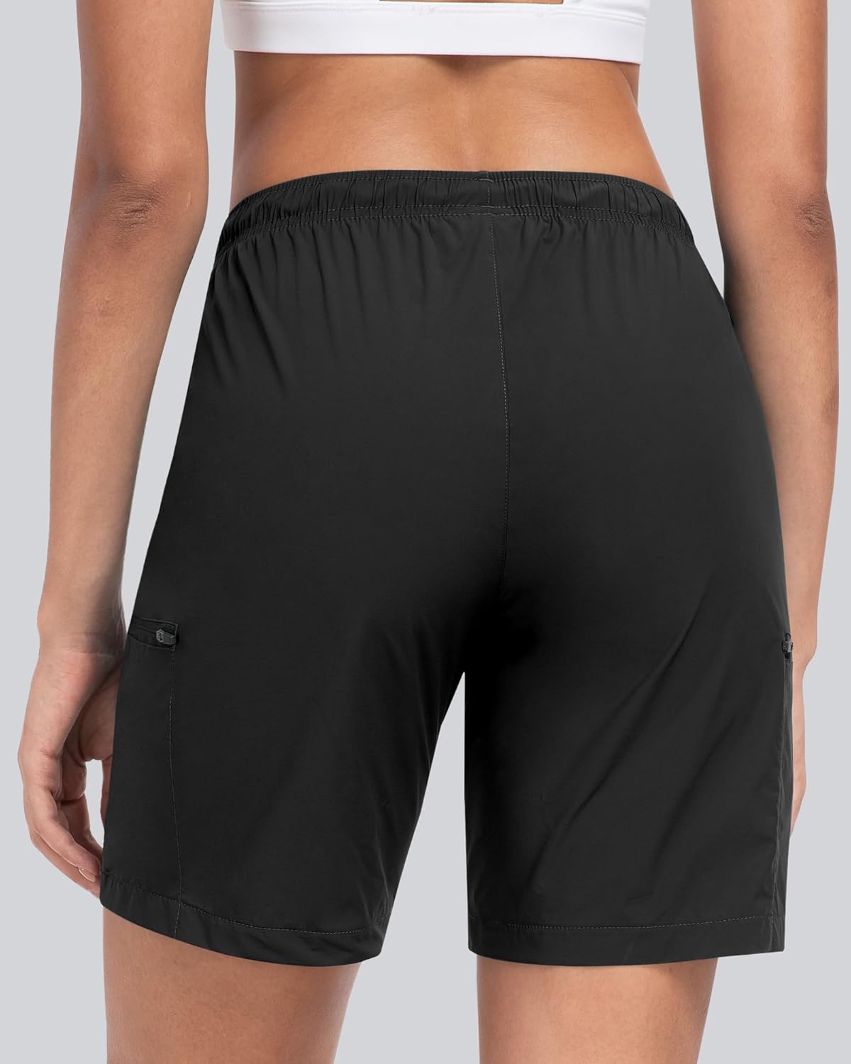 CHRLEISURE Women's Hiking Cargo Shorts, 7'' Zipper Pockets Quick Lightweight Summer Shorts for Women Athletic Golf - Image 4