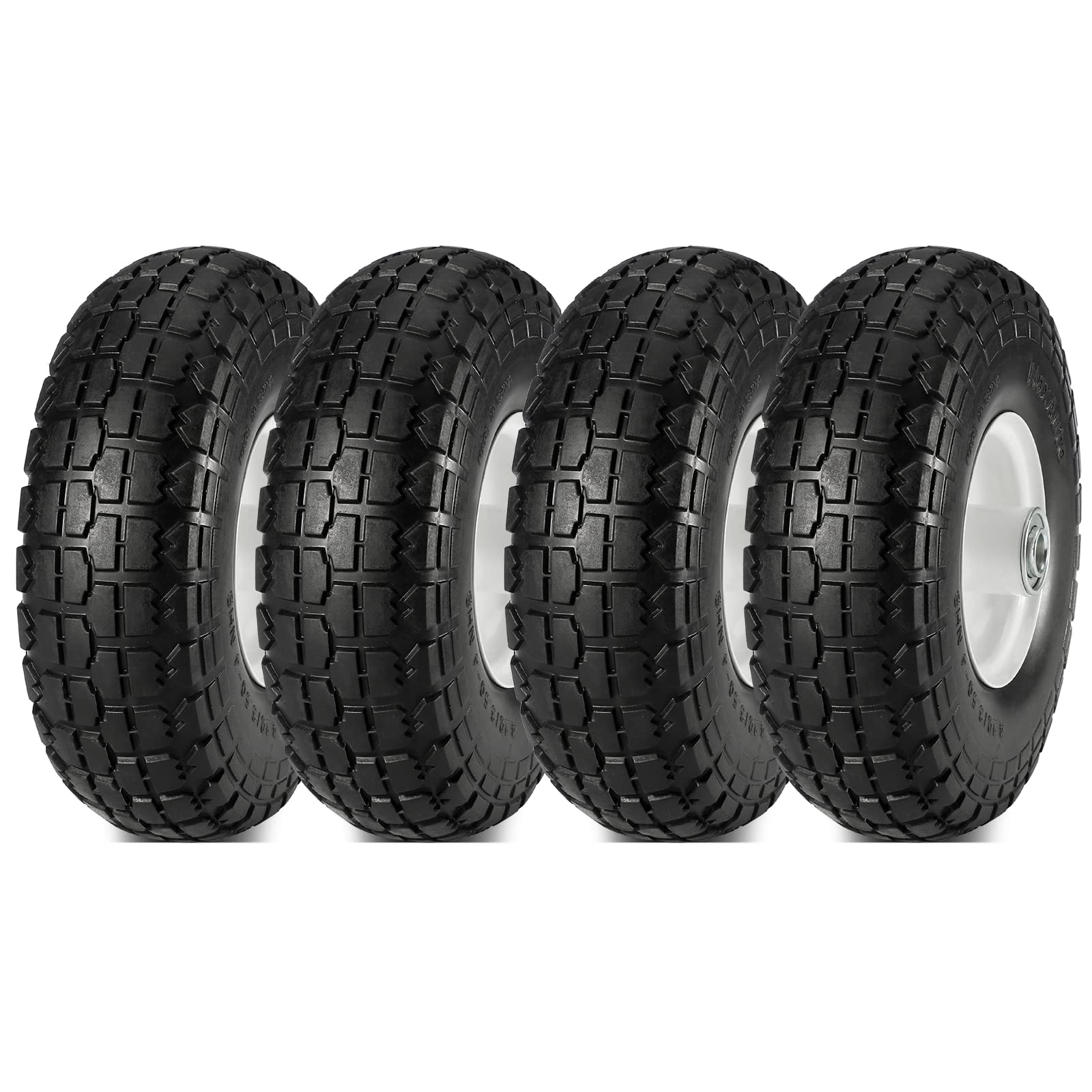 Buy MaxAuto Upgraded 10" Flat Free Wheels for Gorilla cart, 4.10/3.504