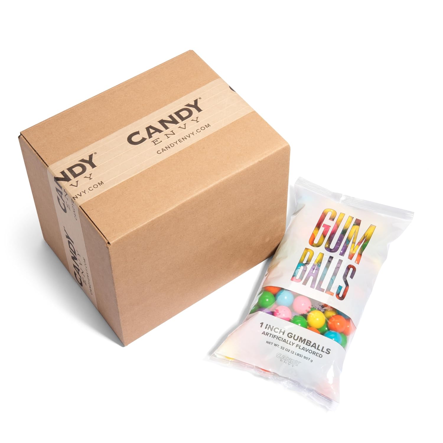 Candy Envy - Assorted Gumballs - 1 Inch Bulk Gumballs - 6 Bags with Approximately 113 Per Bag - North American Made & Kosher Certified Candy