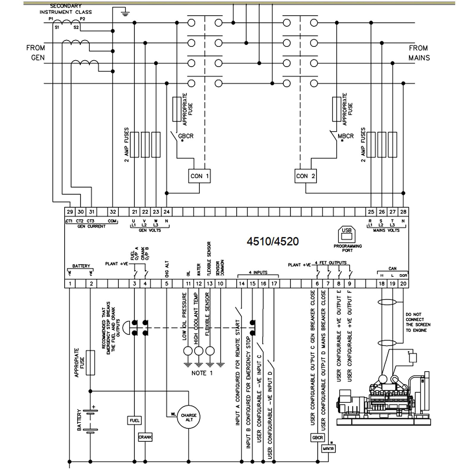 Generic Controlador de Falla de Red Automática DSE4520, Módulo de Control de Generador Diésel de Arranque Automático para Suministros Industriales