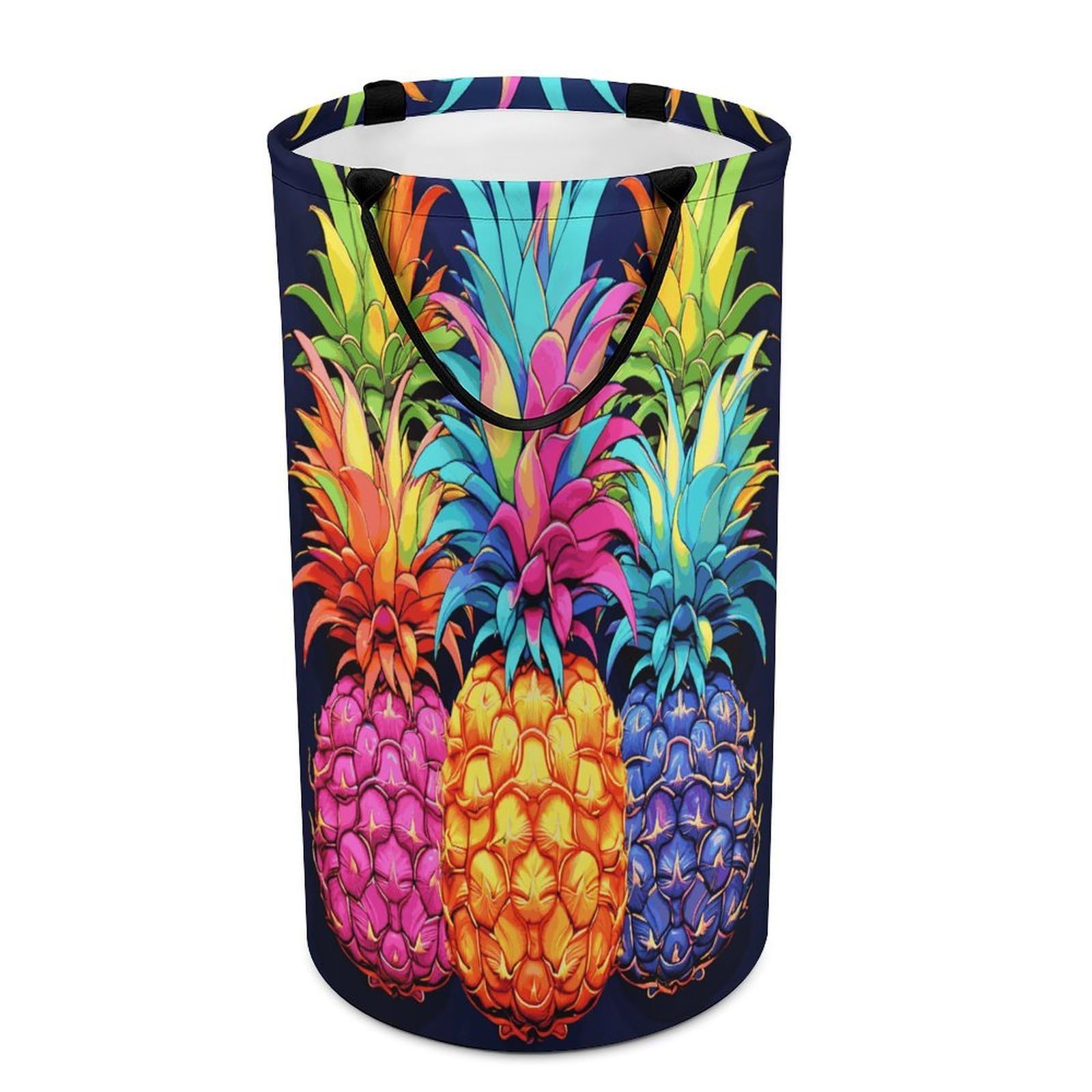 Colorful Pineapple Dirty Clothes Basket Large Capacity Laundry Basket Freestanding Laundrys Hampers Tall Collapsible Clothes Hamper for Blankets Toys