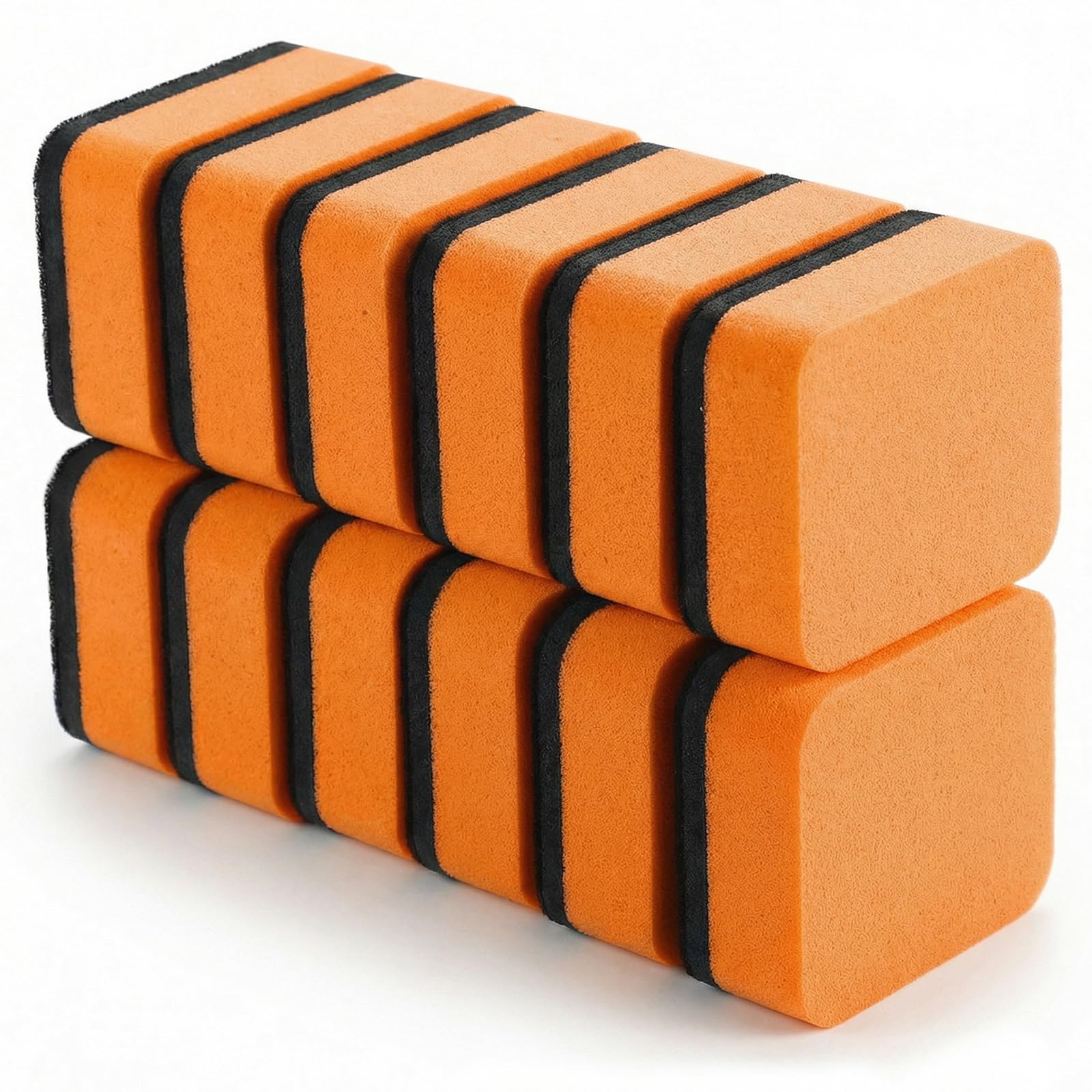 XLIUAX 12pcs Magnetic Whiteboard Erasers, Mini Dry Erase Eraser with Thick Felt Pad Chalkboard Cleaner Wiper for Cleaning Drywipe Boards for Home Office Classroom Supplies, 2" x 2"(Orange)