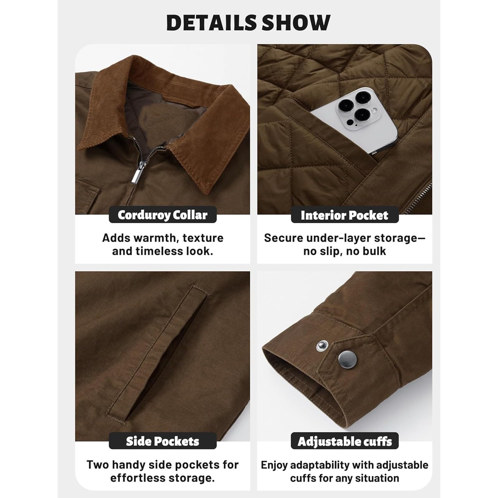 Générique Veste Hiver Homme Chaude Léger Slim Fit Manteaux Manches Longues D'automne Et D'hiver Coupe Vent Imperméable Décontracté Jacket Promenades En Ville, Tenue De Ville