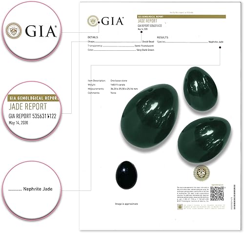 Miniatura 2 de Yoni Stones Nefrita Jade 3 tamaños, huevos Yoni certificados por Gia para mujeres, juego de huevos de yoni de jade nefrita, huevos perforados con
