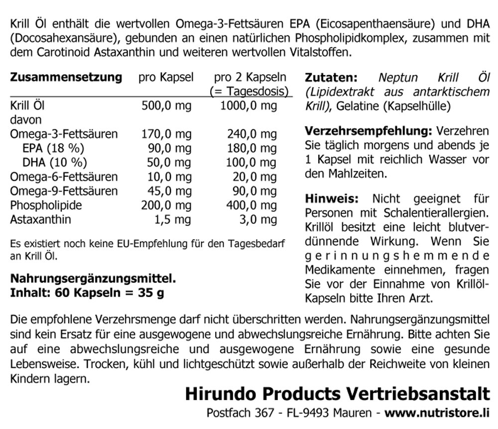 Krillöl 500 mg Kapseln 60 stk