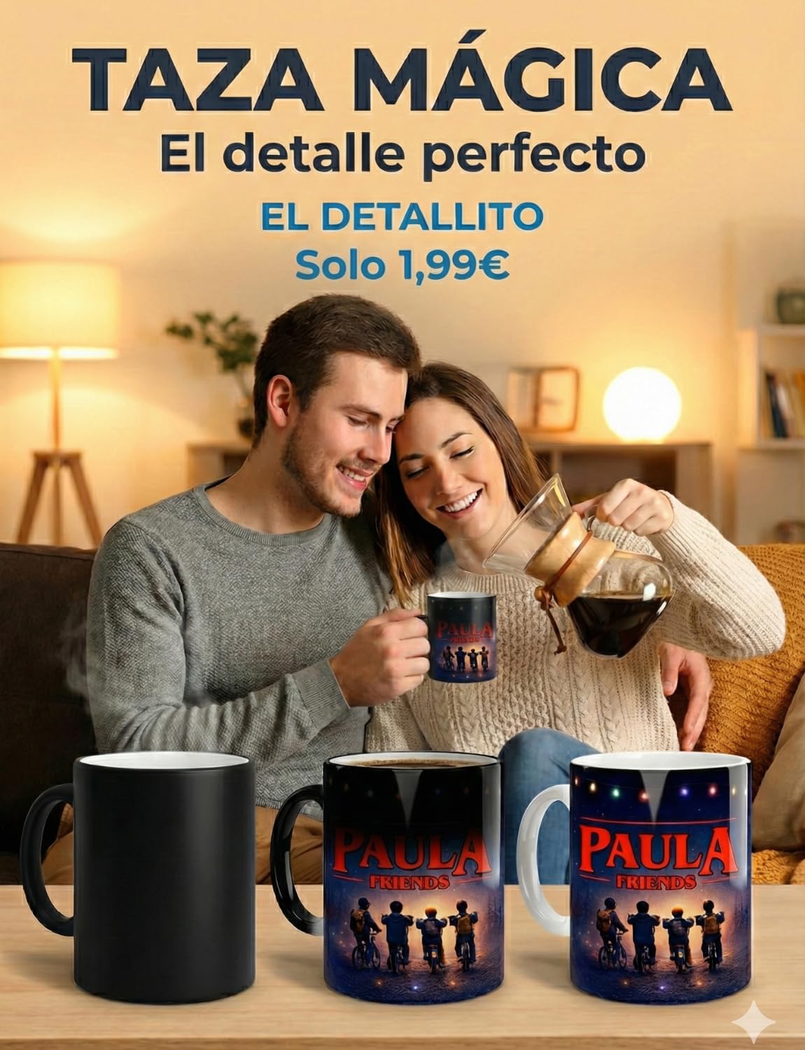 Taza personalizada con nombre y dedicatoria diseños inspirados en series y películas estilo retro ciencia ficción y cultura regalo original amigos dia del padre para cumpleaños y fans (BLACK EDITION) — view 7