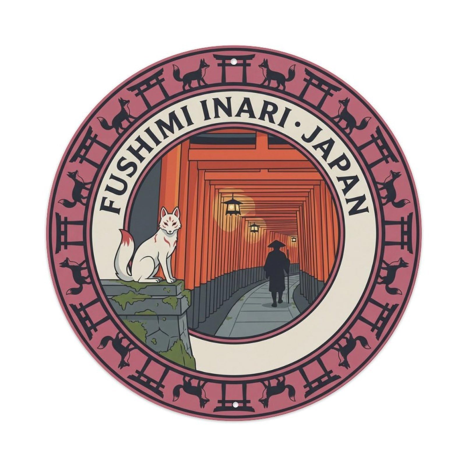 Fushimi Inari Japanese Heritage Old Town Temple Metal Tin Sign