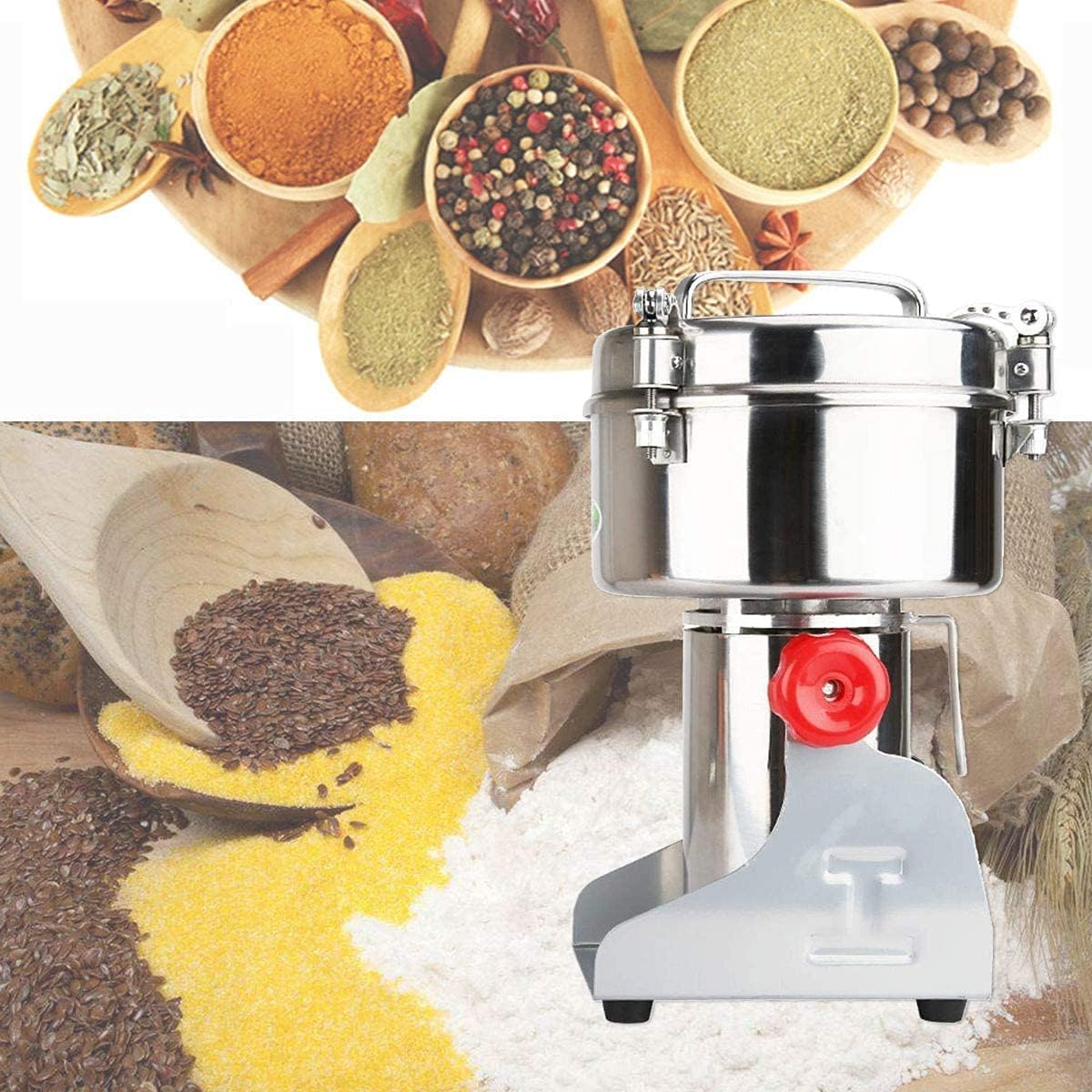 2000G Mill 4000W Swing Type Mills Spice Nut Coffee Grinder Stainless Steel Mill Grinder for Whole Grains Wolfberry Pepper Bait Feed